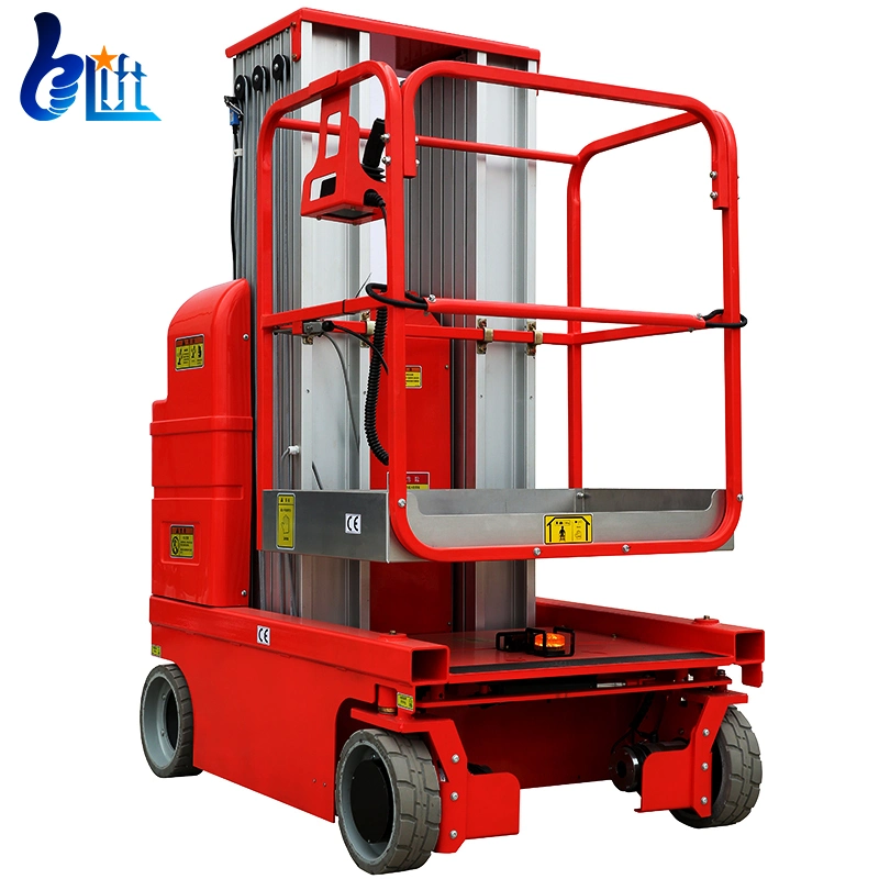 7.5m 9m Height 200kg 150kg Self Propelled Dual Mast Aluminum High Aerial Work Lift Platform