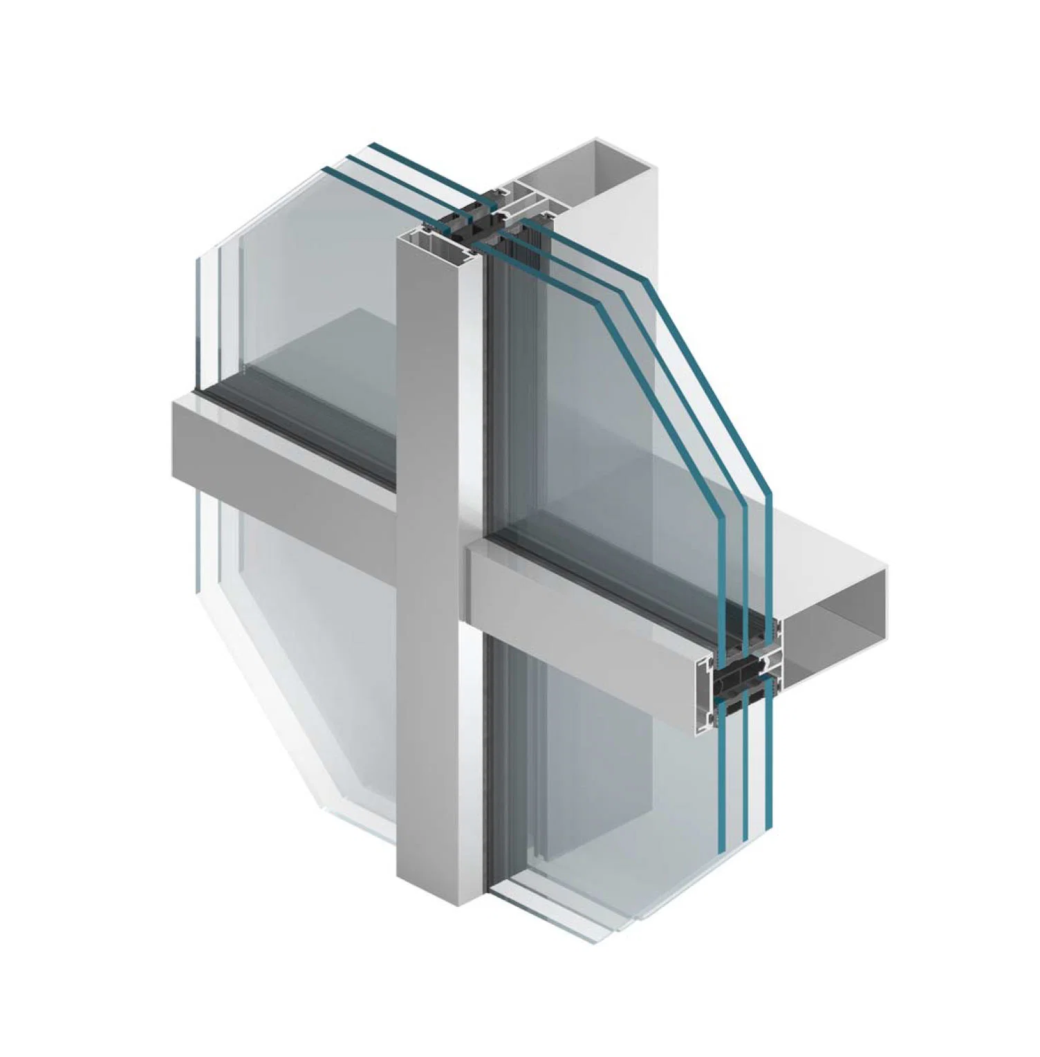 Double Glazed Exterior Stick Frame Aluminum Glass Curtain Wall