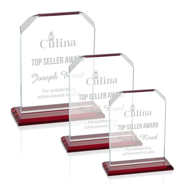 Wave Crystal Trophy Crystal Awards Personalized UV Printing