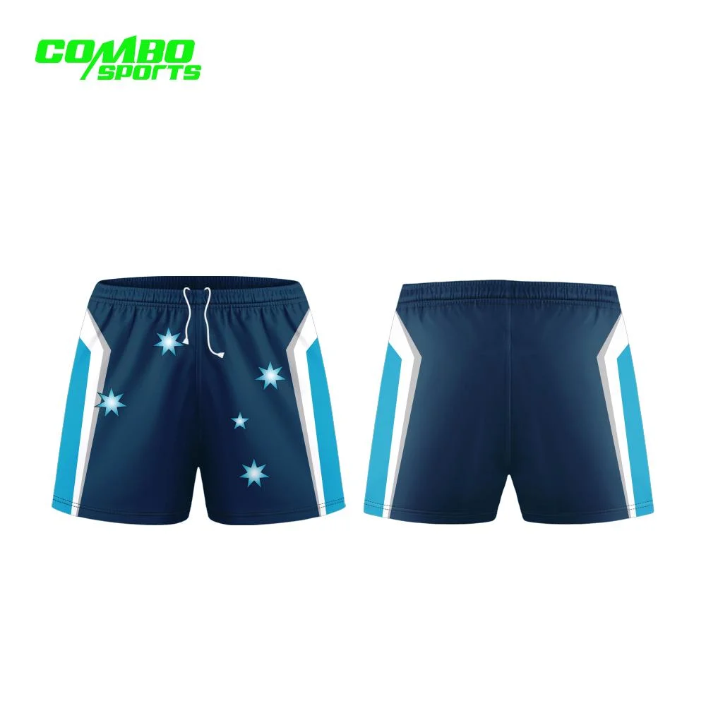 Professional Durable Sublimation Club Rugby Short Fashion Cut and Sewn Rugby Short with Stars