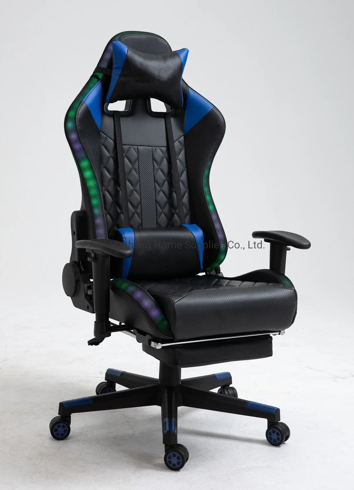 Amazon Best Seller RGB LED Ergonomic Adjustable Sillar Gamer with Footrest