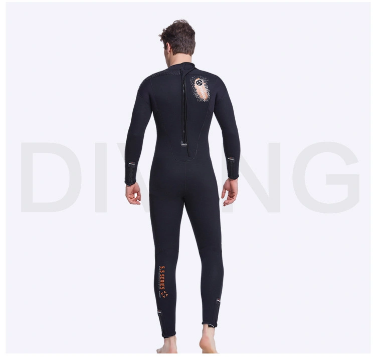 Neoprene Surfing Wet Suits One Piece Long Sleeve Back Zipper Swimming Suit 5mm Sharkskin Diving Wetsuit