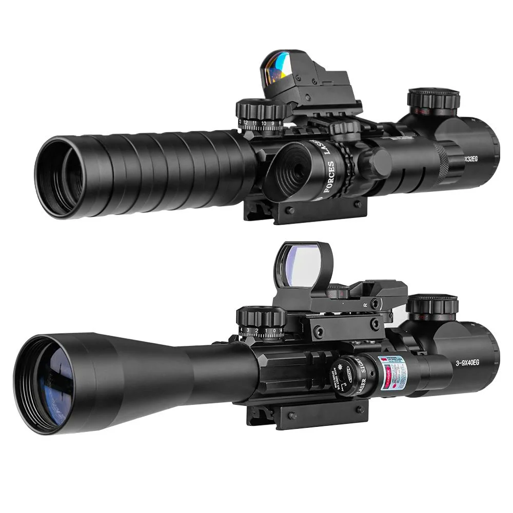 Spina Ótica Caça exterior táctico 3-9X32 Eg Riflescope com Laser Red Dot