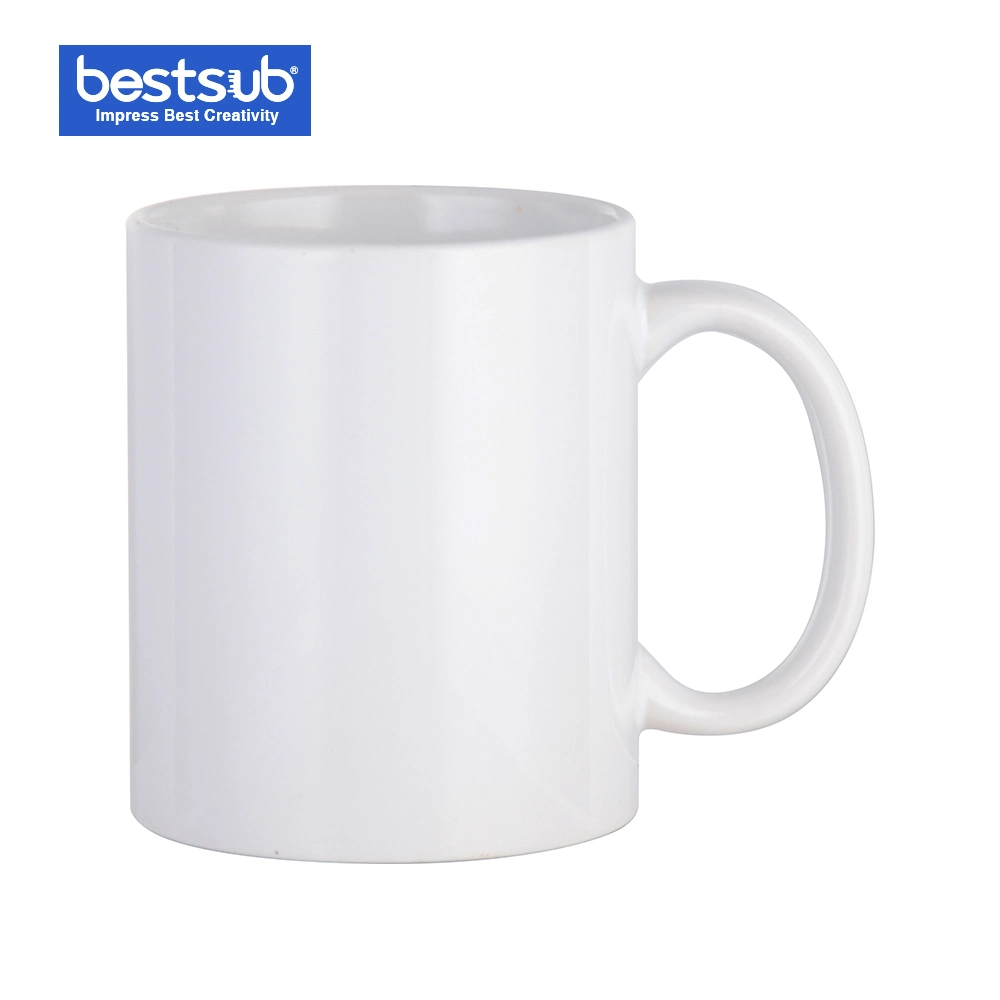 Wholesale Bestsub 11 Oz White Photo Ceramic Coffee Mug Sublimation Blanks Heat Press Mugs 330ml