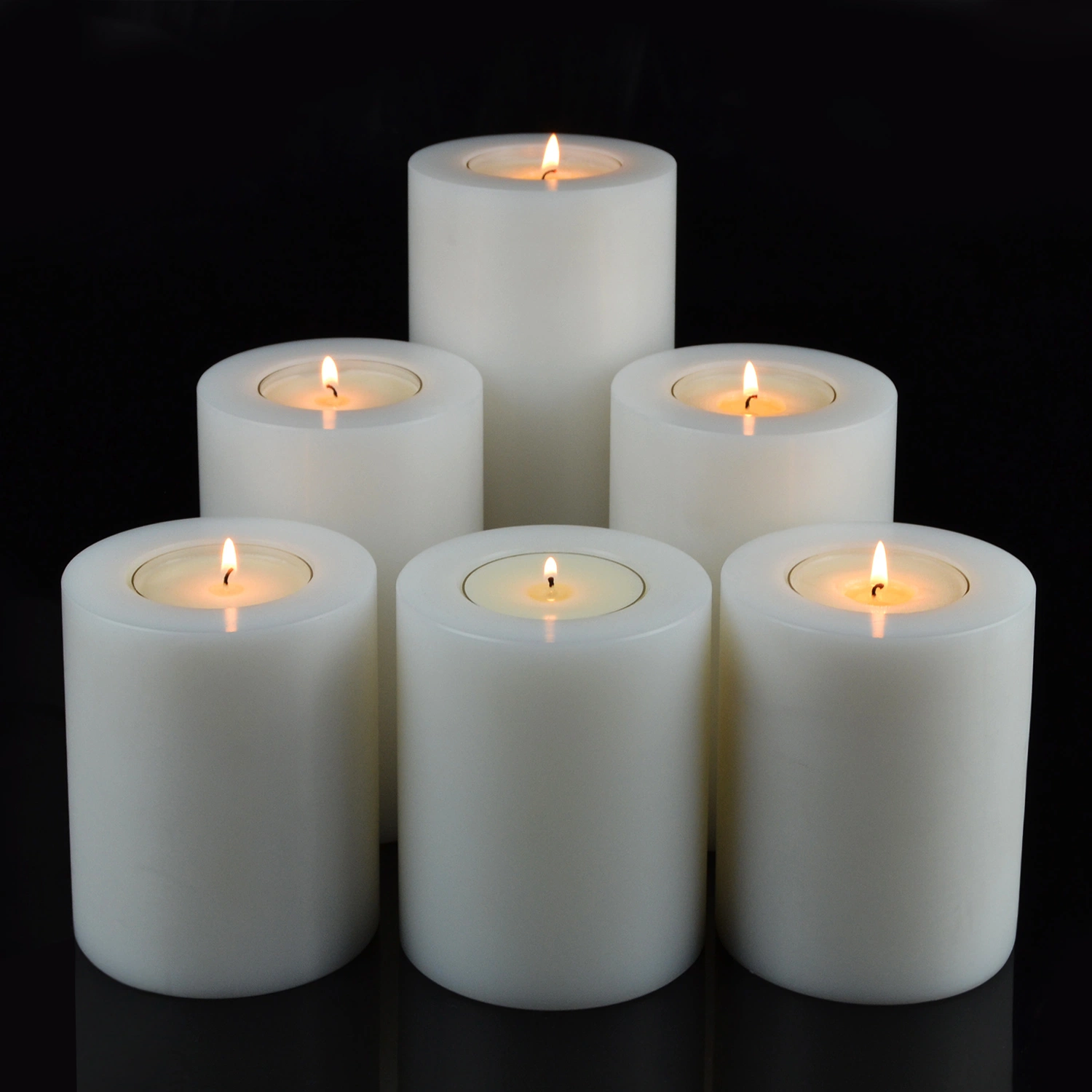 White Resin Modern Candle Holders for Decor