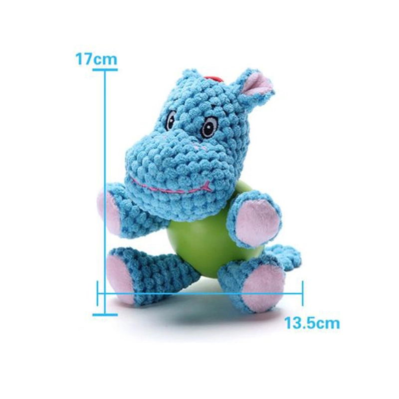 La fábrica barata Ome/ mono de peluche mascota Hippopotamus Squeaky Chew Toy Perro