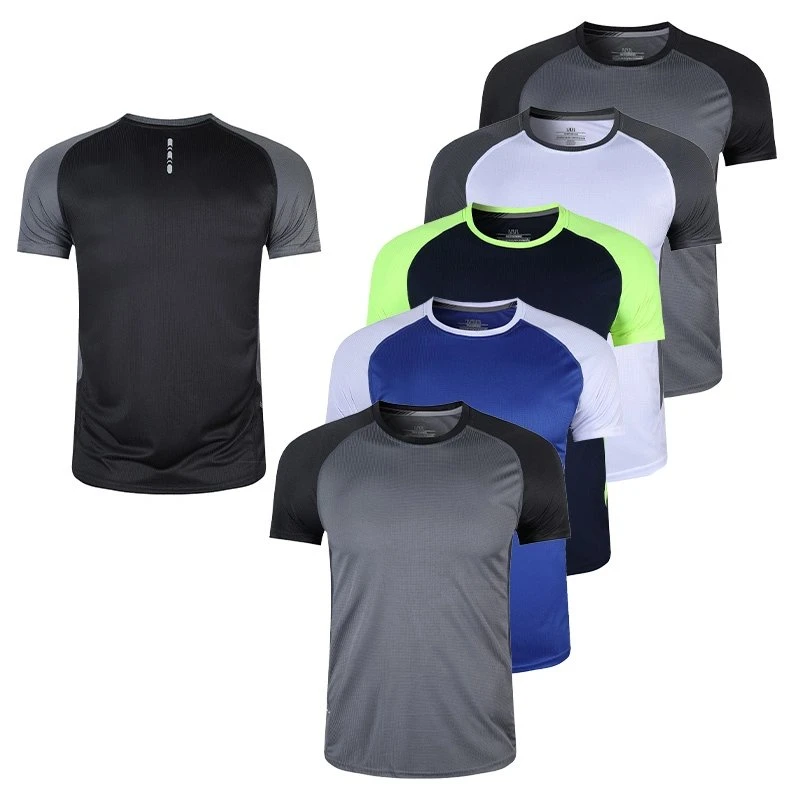 Vestuário de fitness para homem ginásio de jogging usa camisolas de desporto que drenam a humidade