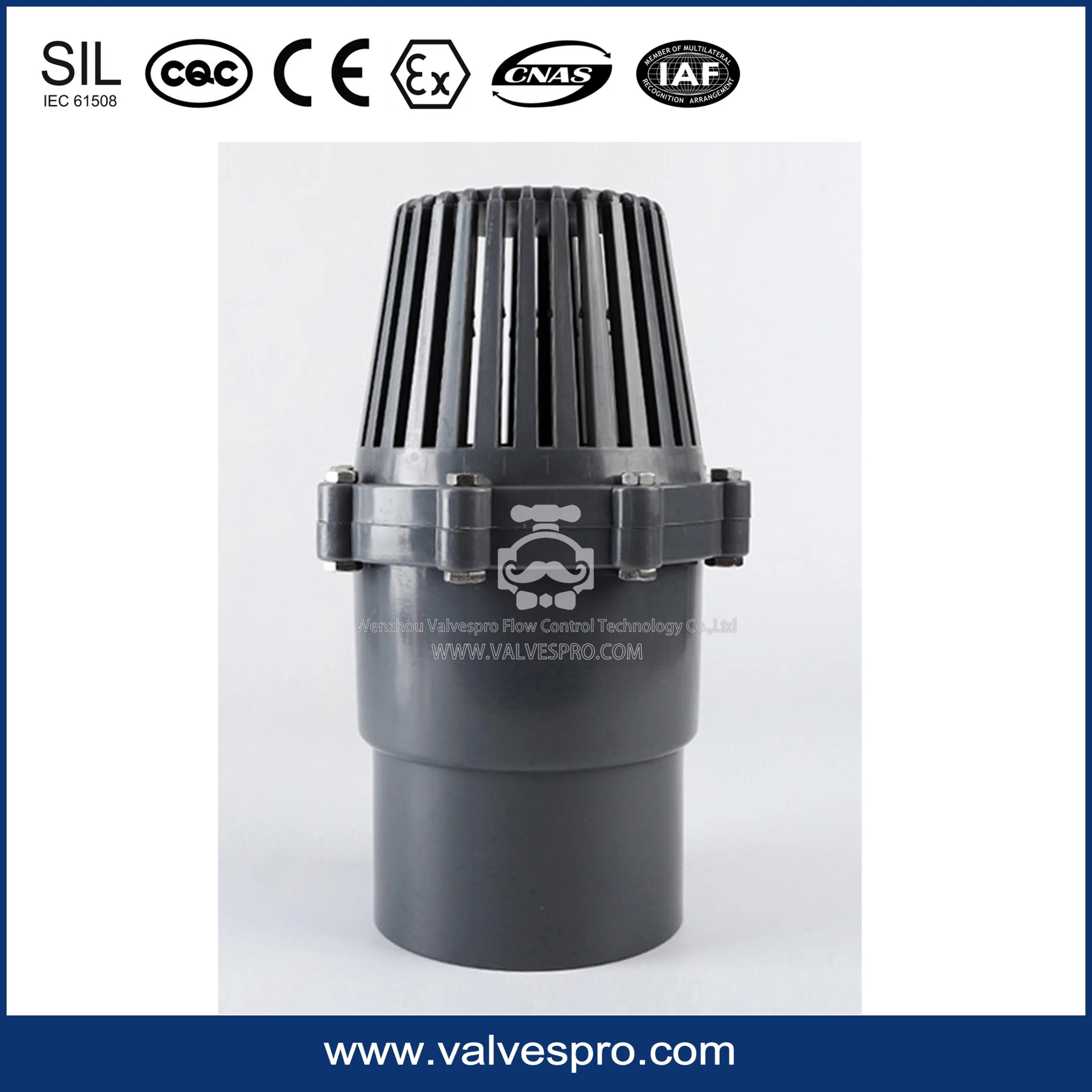 PVC Foot Valve with DIN ANSI BS Standard Made in China Water Pump Foot Valve