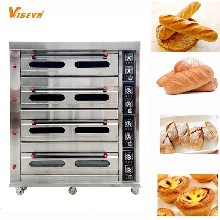 Commercial Industrial Bakery Equipment Supplies Electric Good Quality Stainless Steel Table Top Bakery Gas Oven 1 Deck 2 Trays Electric Bread Pizza Baking Oven