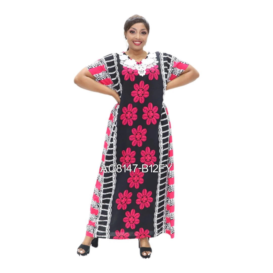 Afrika Kleid Baumwolle Caftan A-Linie Kleid Ethnische Kleidung Baumwollrock Kaftan