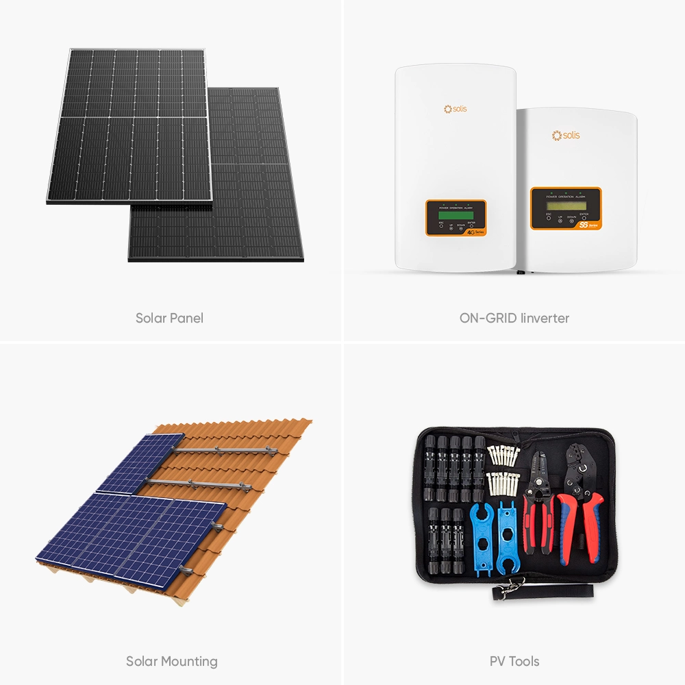 Sistema de painel solar de 10kw de fase dividida, 110 V, 220 V, 10 kW Sistema de Energia solar Growatt