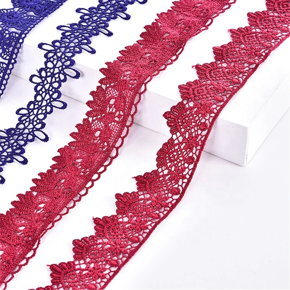 High quality/High cost performance  Polyester Crochet Lace Trimming Border Embroidery