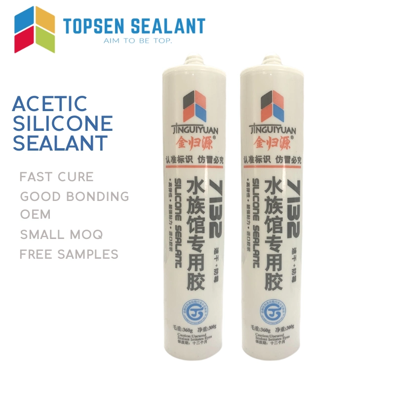 Hot Sale Clear Acetic OEM Adhesives Aquarium Fish Tank Glass Silicone Sealant for Door Window and Construction