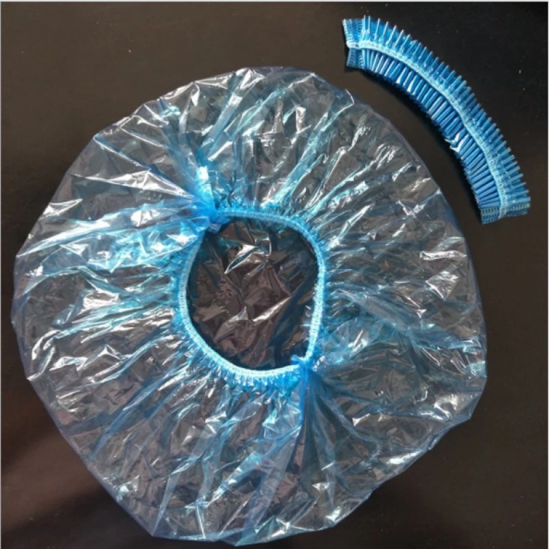 Custom Design Disposable Hotel PE Shower Cap Clear Plastic Shower Cap