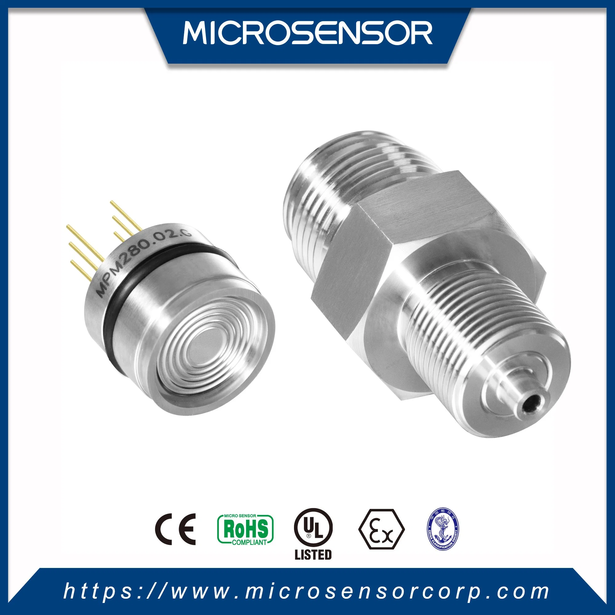 Microsensor MPM280 de calibre absoluto Piezoresistivo sensor de presión de gas de aire con Conexiones soldadas