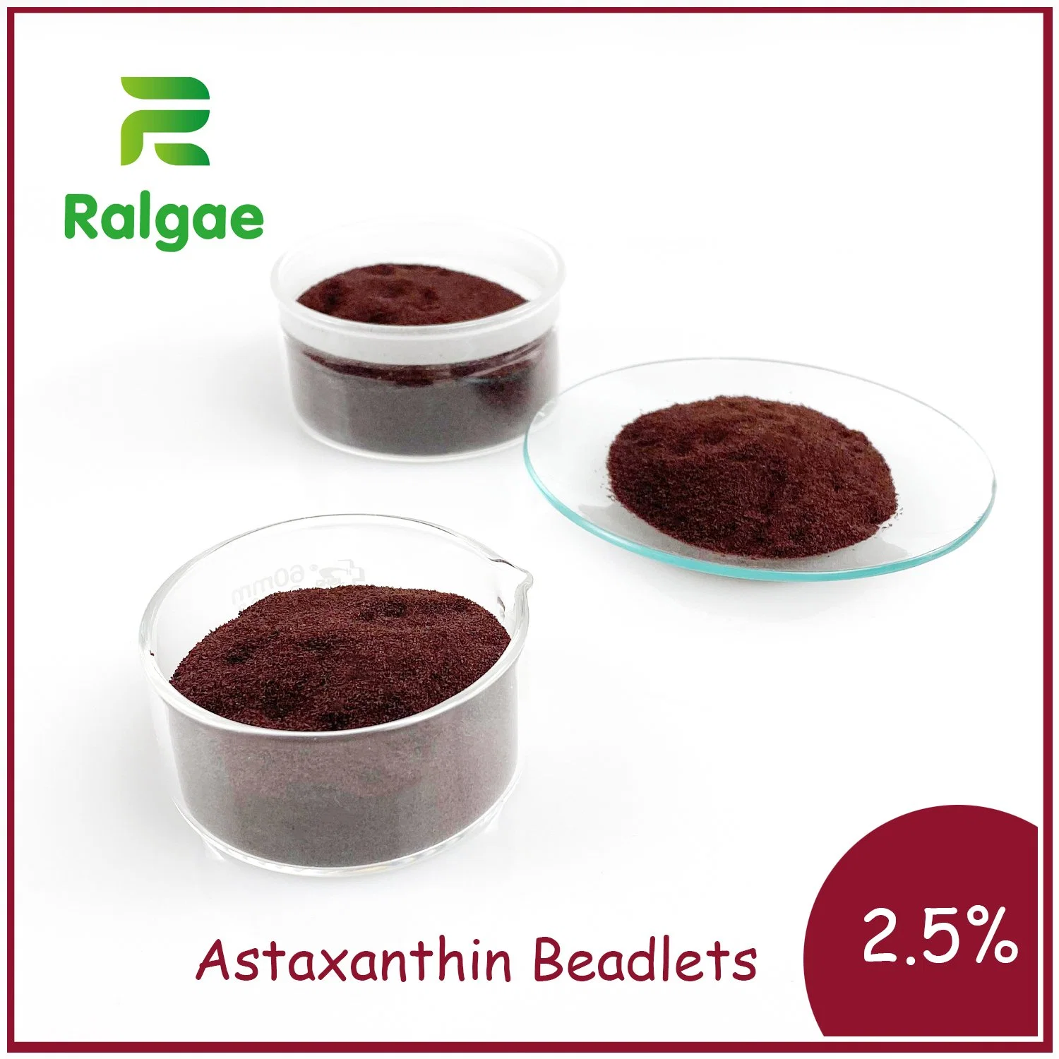 Grânulos de astaxantina-baqueira 2.5% Ataxantina oleoresina encapsulados solúvel em água fria Nutrição antioxidante