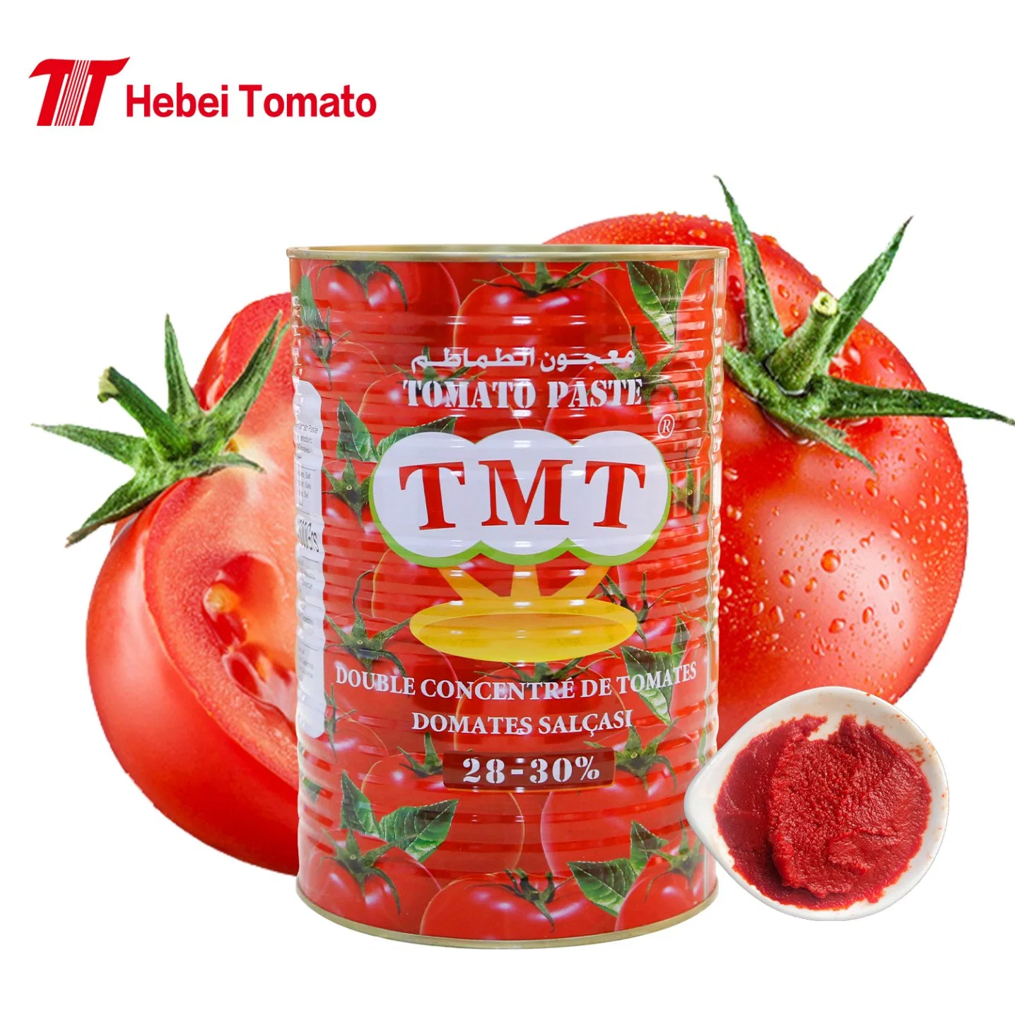 La pâte de tomate en conserve, bouteille d'aliments sains de la sauce tomate Ketchup double concentré