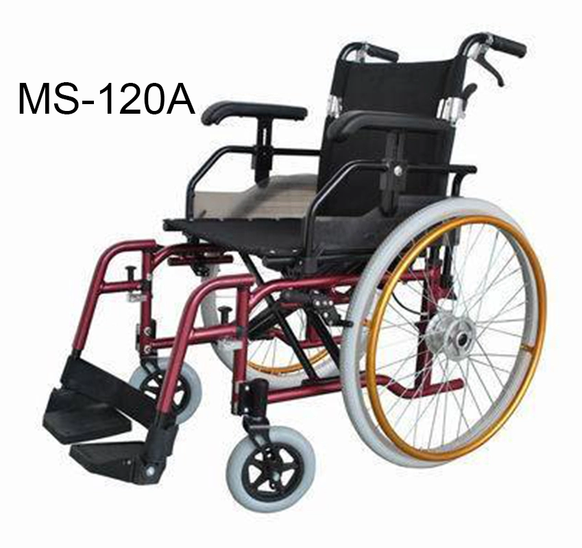 (MS-120A) Aluminum Lightweight Manual Transport Power Folding Wheel Chair