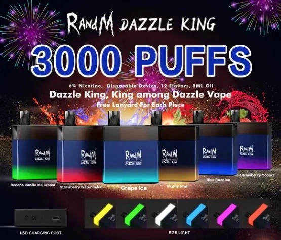 Factory Wholesale Disposable Randm Dazzle King 3000puffs