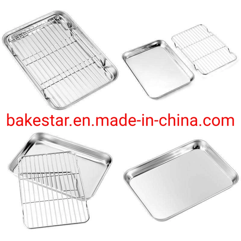 18 Gauge Aluminum Baking Tray Multi-Sized Sheet Pan Flat Perforated Bakeware Tray for Houseware