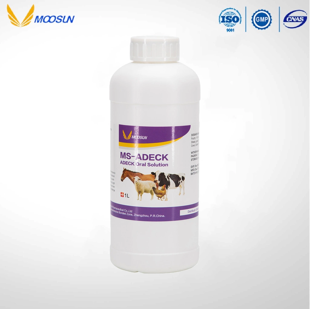 GMP Manufacture Veterinary Drug Adek Oral Solution for Animals Use with ISO