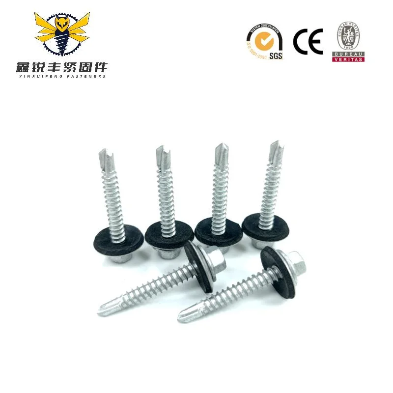 Point Bsd Self Drilling Screws Indented Hex Washer Head Unslotted Stainless 410 / Bonded Washer