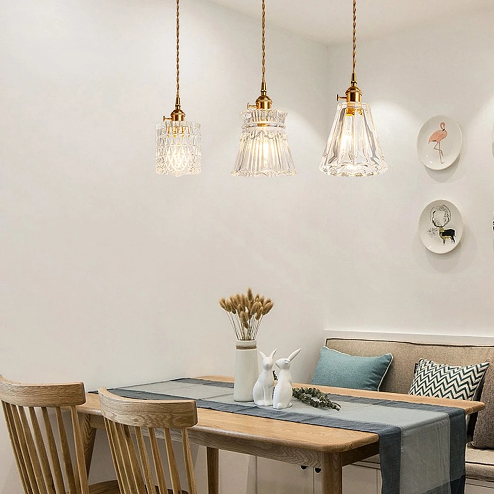 Glass Pendant Lamps Retro Indoor Kitchen Living Room Bedroom Dining Room Daily Hanging Light Home Lighting Chandelier