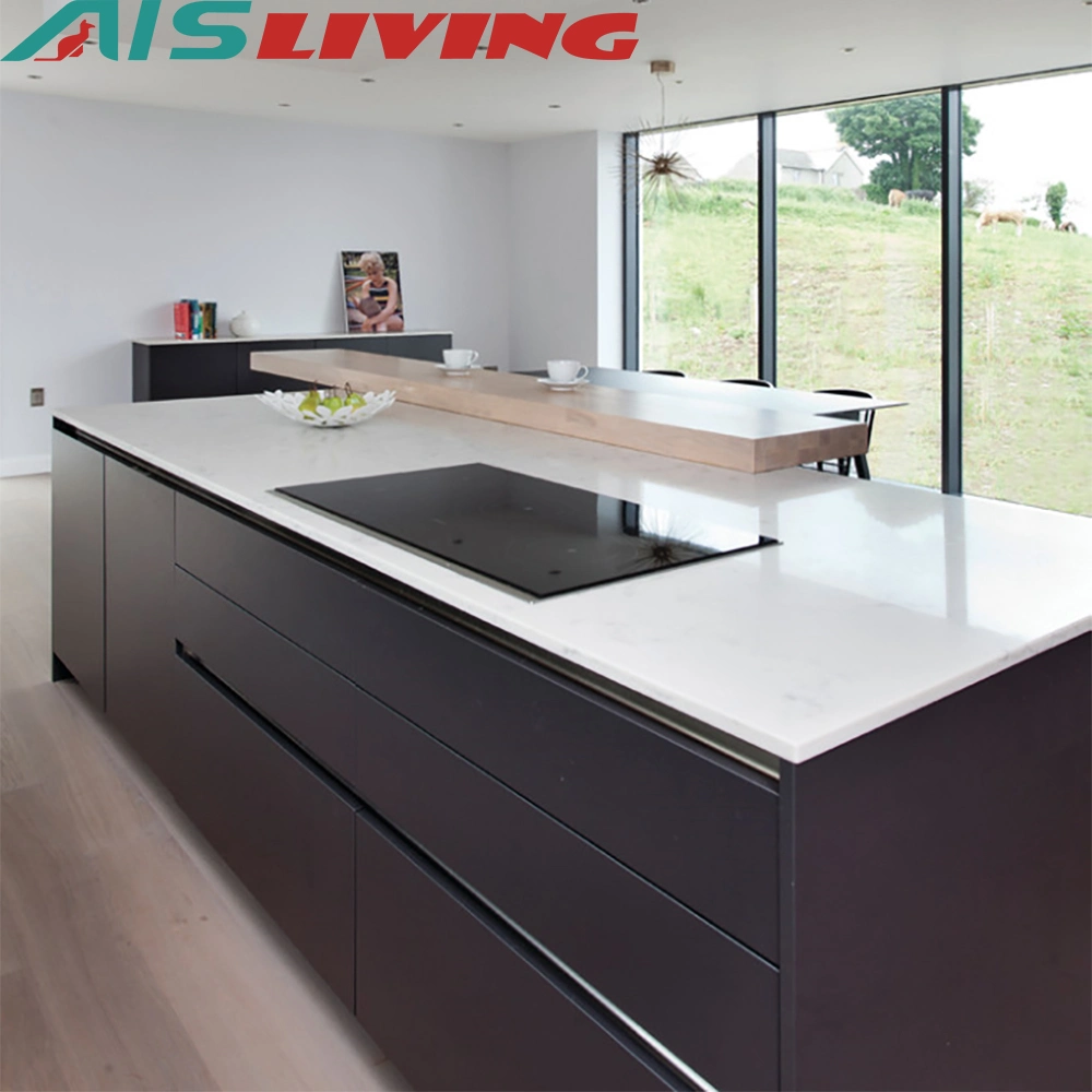 Customized Modern High quality/High cost performance  Skin Melamine Finish Handleless Design Home Kitchen Cabinets