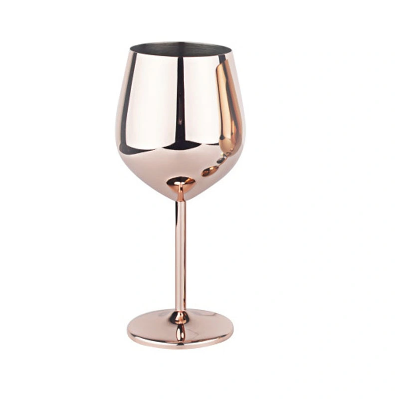 Cocktail Silver Copper Plated Custom Logo Champion Metal Stainless Steel Goblet Wine Glass