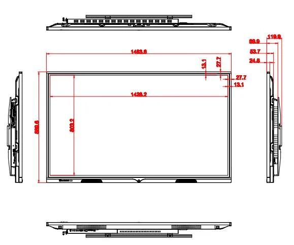 En una fábrica de control inteligente de pizarra de 65 pulgadas de pantalla interactiva