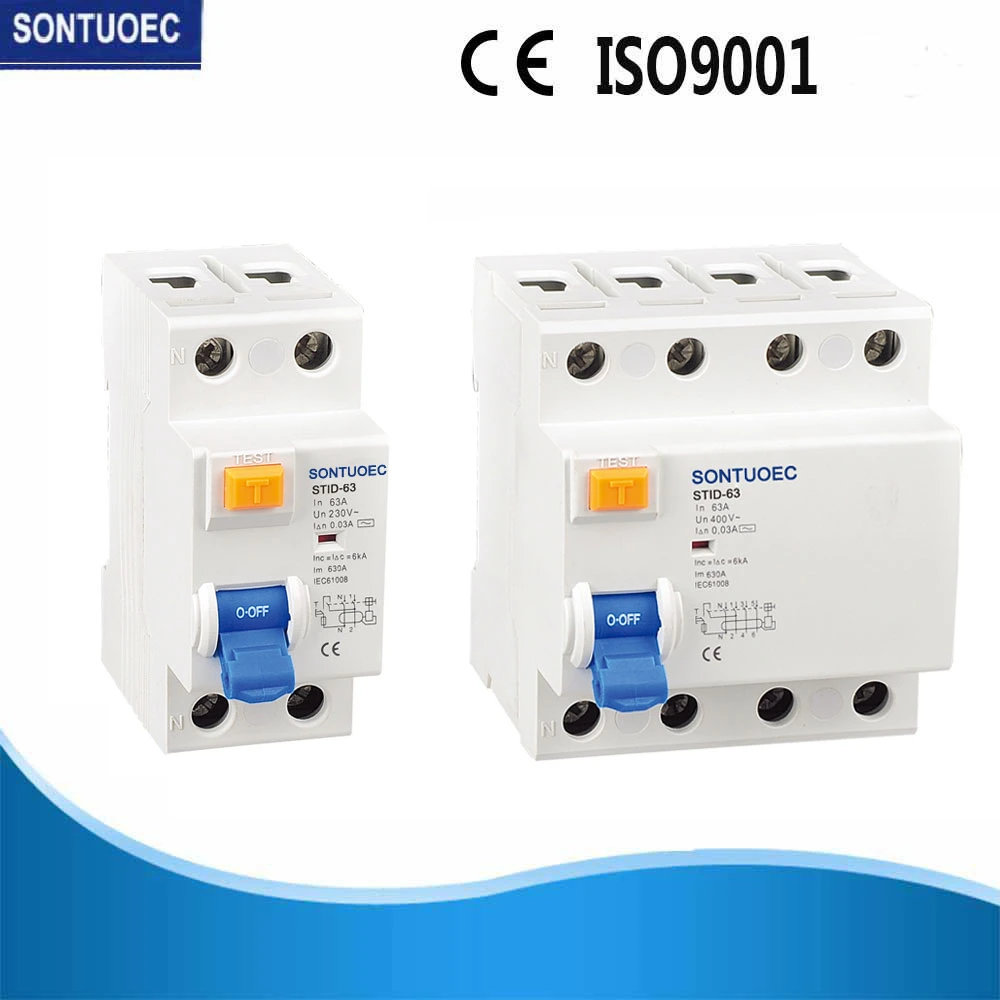 Disyuntor de corriente residual Sontuoec serie STID RCCB 2p 4p