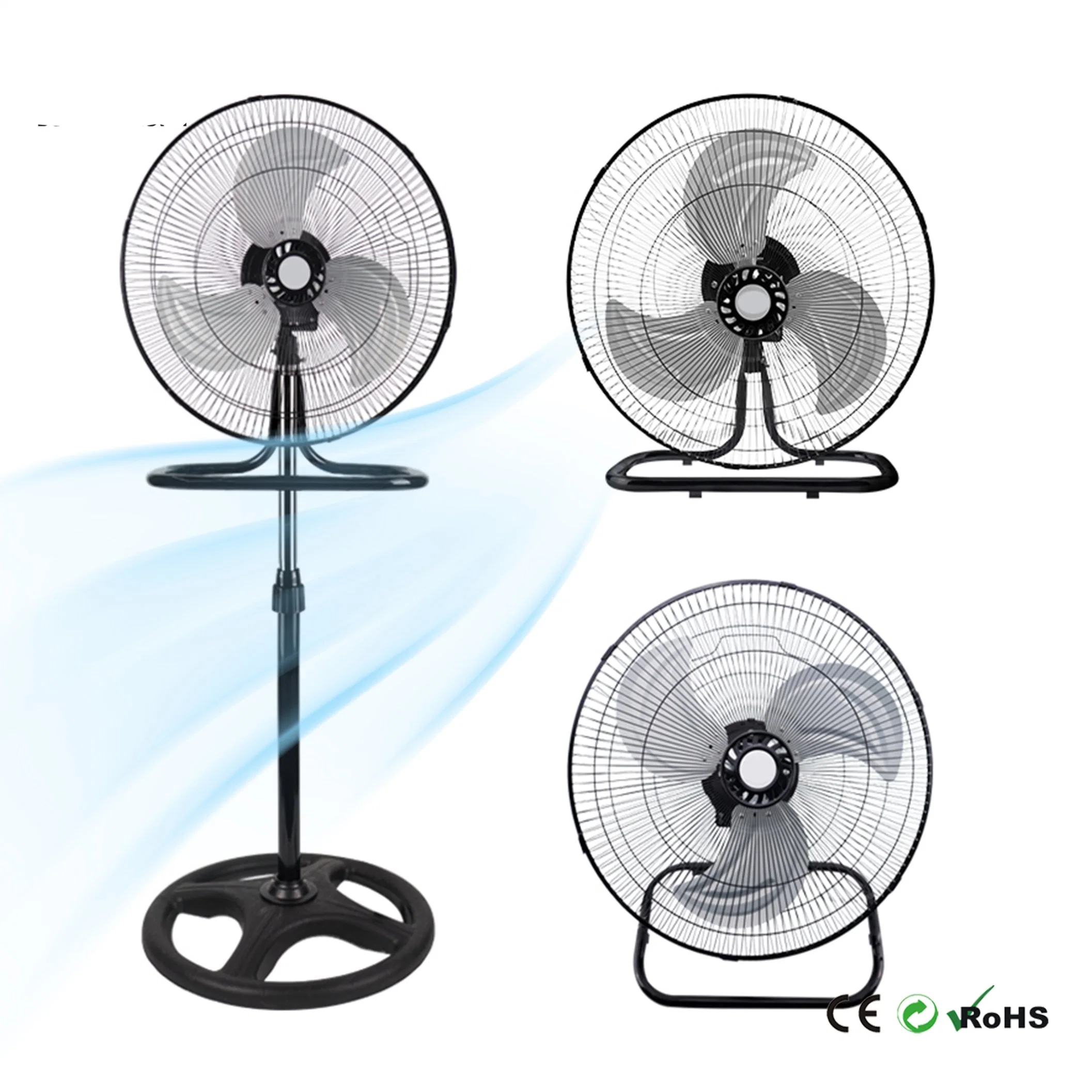 Ventilateur sur pied à oscillation à 360 degrés avec moteur silencieux de 18 pouces, ventilateur 3 en 1.