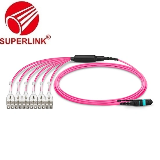 MTP Om4 Multimode Breakout Cable Fiber Optic Patch Cord Jumper