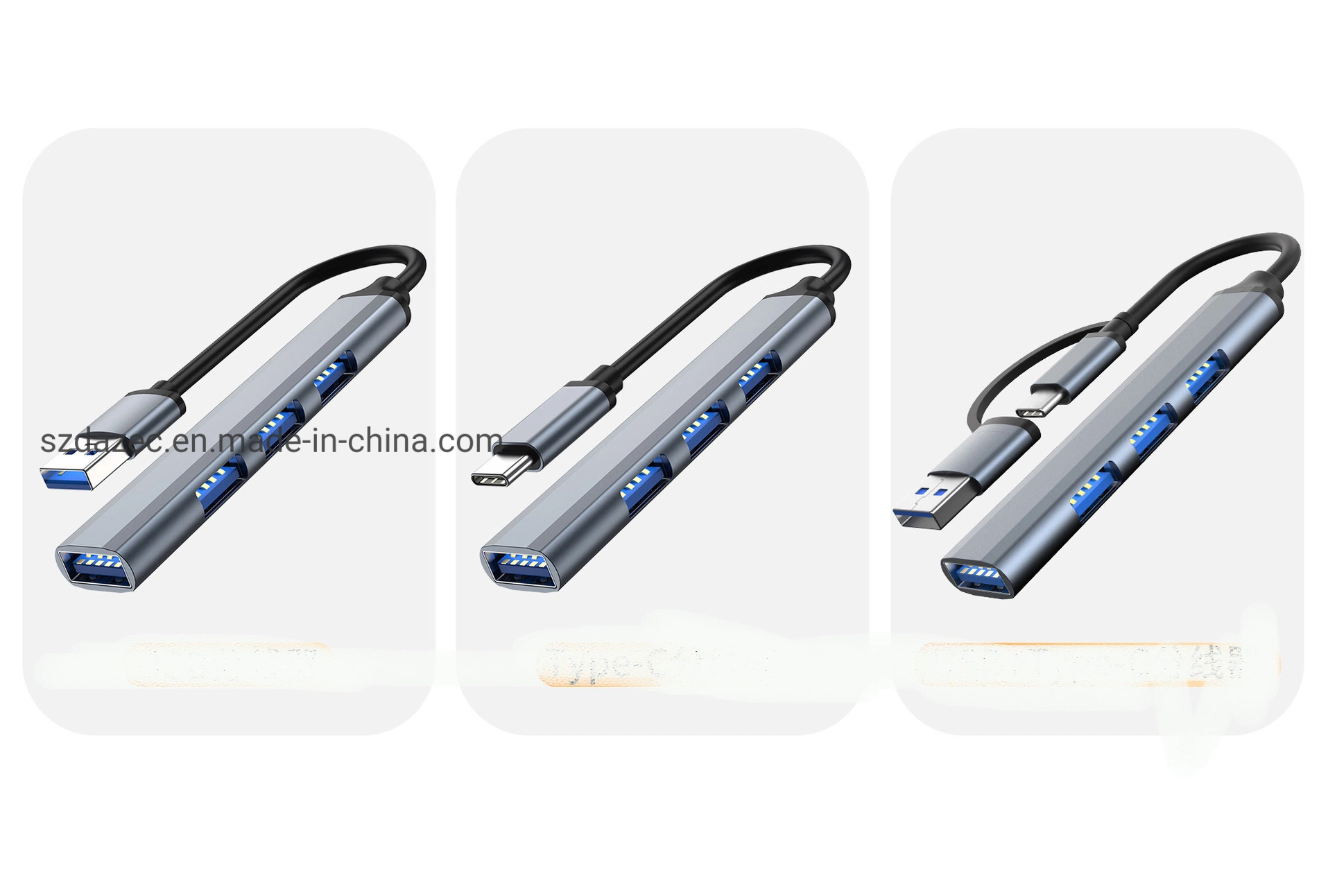 Estación de muelle Multiport Hub de Rendimiento de alta calidad/alto costo 6 en 1 Tipo C. Con adaptador de carga USB-C PD 4K HDMI USB3,0 RJ45 SDTF 6 puertos USB C hubs