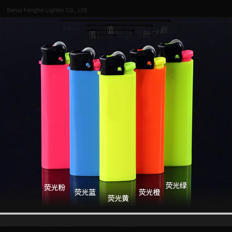 Custom Logo Available Colored Plastic Disposable Cricket Lighter Fh-228