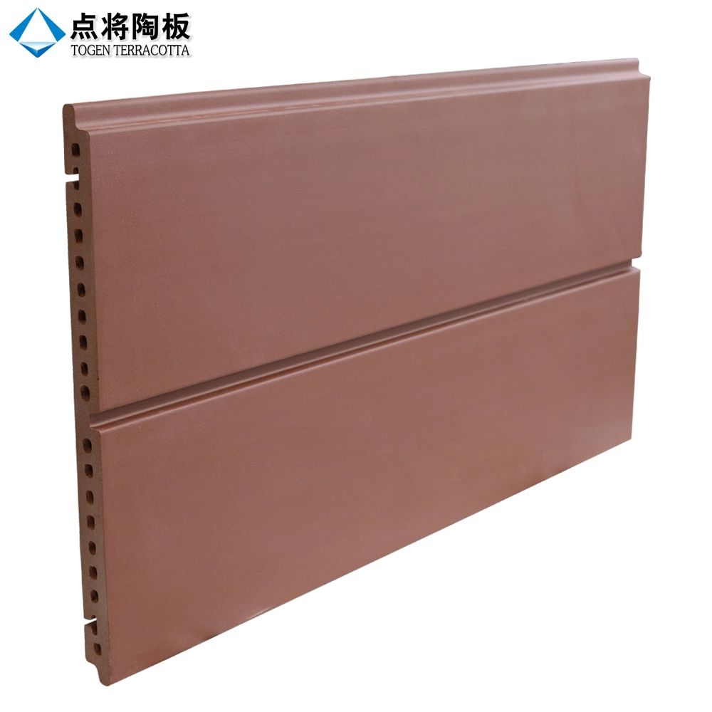 Red Grooved Antique Terracotta Facade Wall Panel System