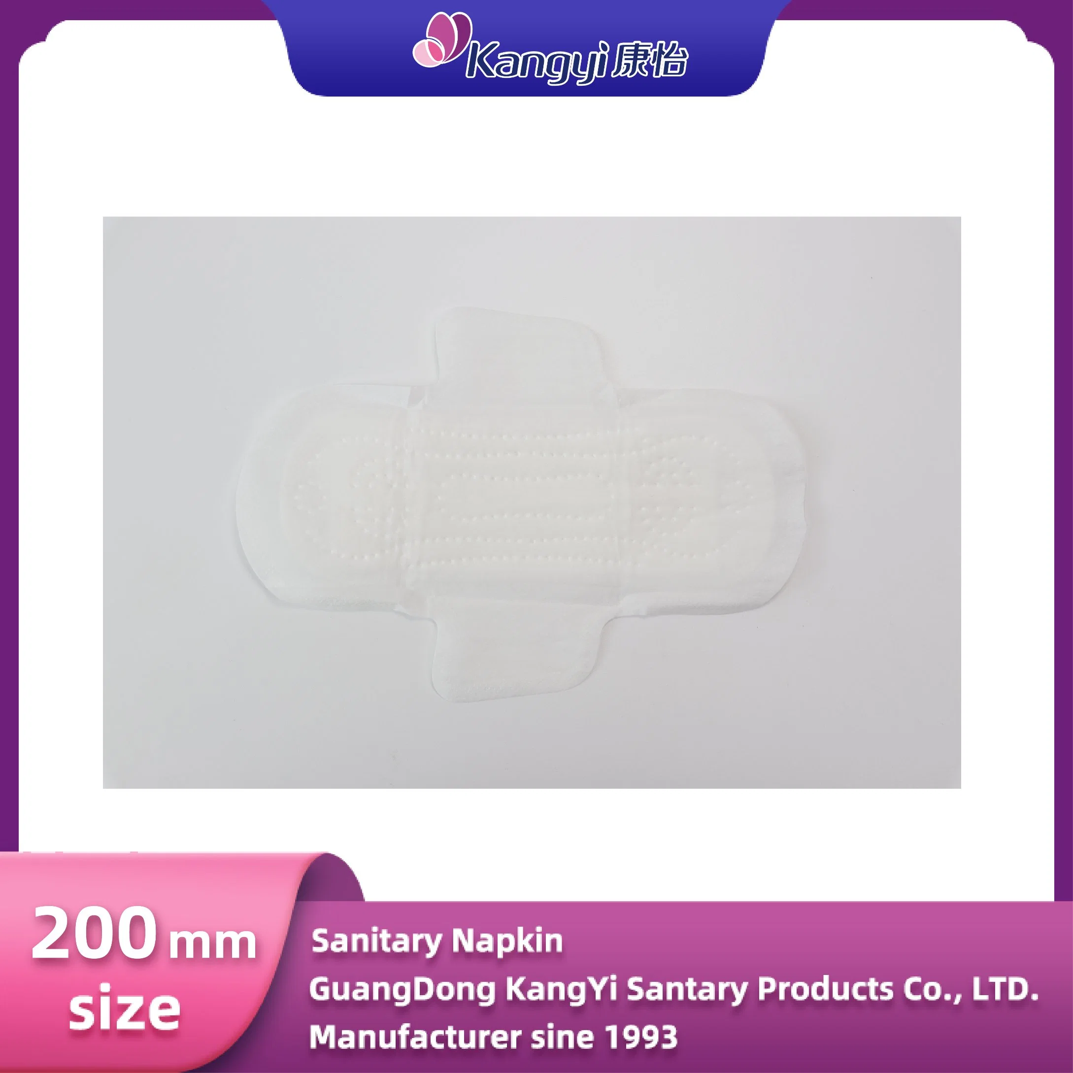 200mm Minimonas Sanitarias Ultra-Short para Lady Period Minimita Ultra-Thin Almohadilla sanitaria