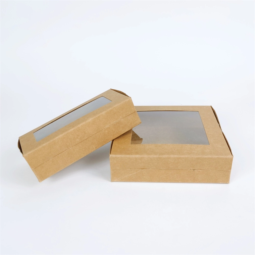 Spot Gift Packing Box Paper Daily Packing Box PVC Windowed White Black Kraft Paper Box