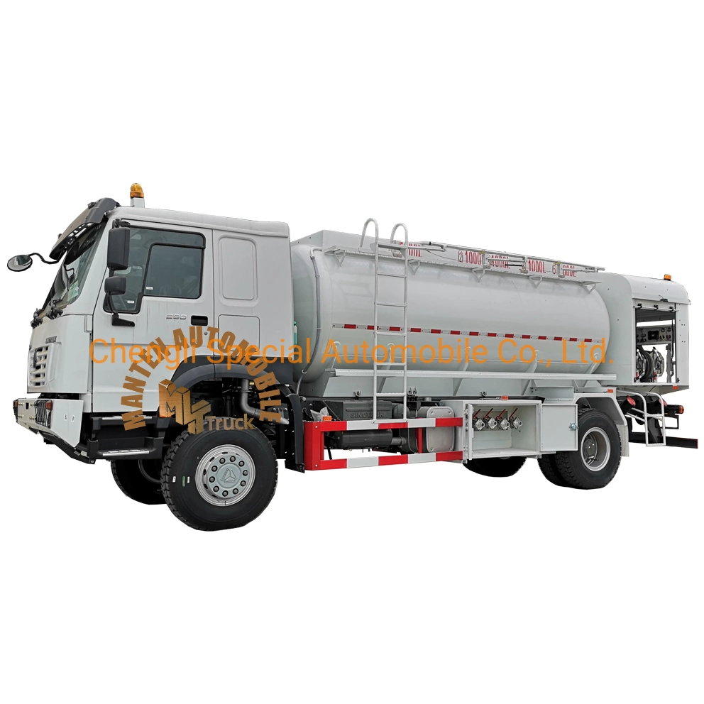 Sinotruk HOWO 4X4 371HP 3000liters Mobile Lubricant Oil Tank Truck with Air Compressor