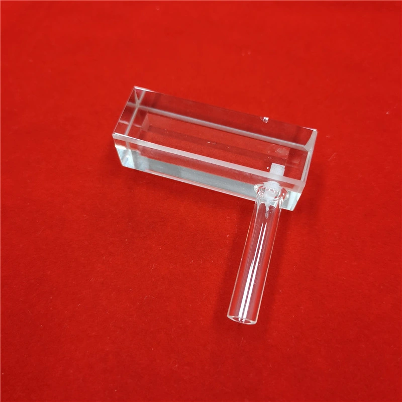 High Light Transmittance Transparent Customized Flow Quartz UV Cuvette Lab Spectrometer Large Cell