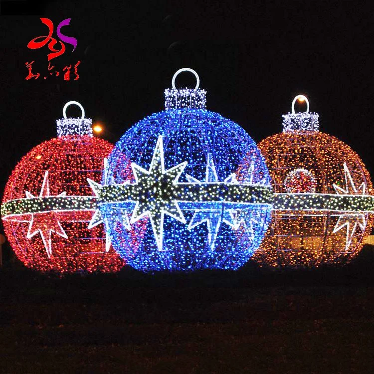 Popular and Colorful Outdoor Waterproof 3D LED Motif Light Decoration Giant Christmas Ball