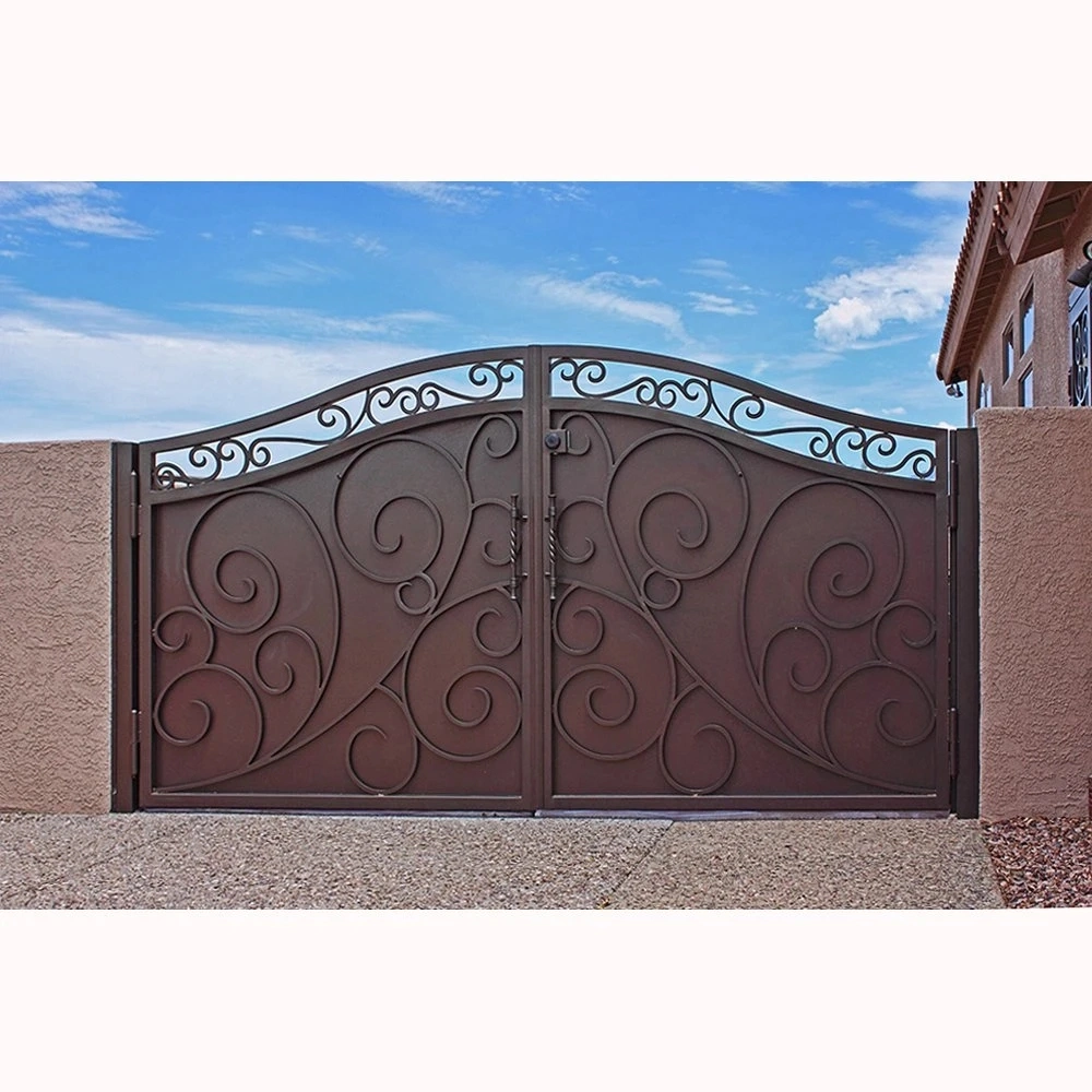 New Style Courtyard Front Gate Designs Wrought Iron Fancy Main Gate Boundary Wall Gates Design for Sale