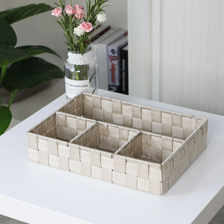 Hand-Woven Rectangular Magazine Storage Home Decoration Folding Basket