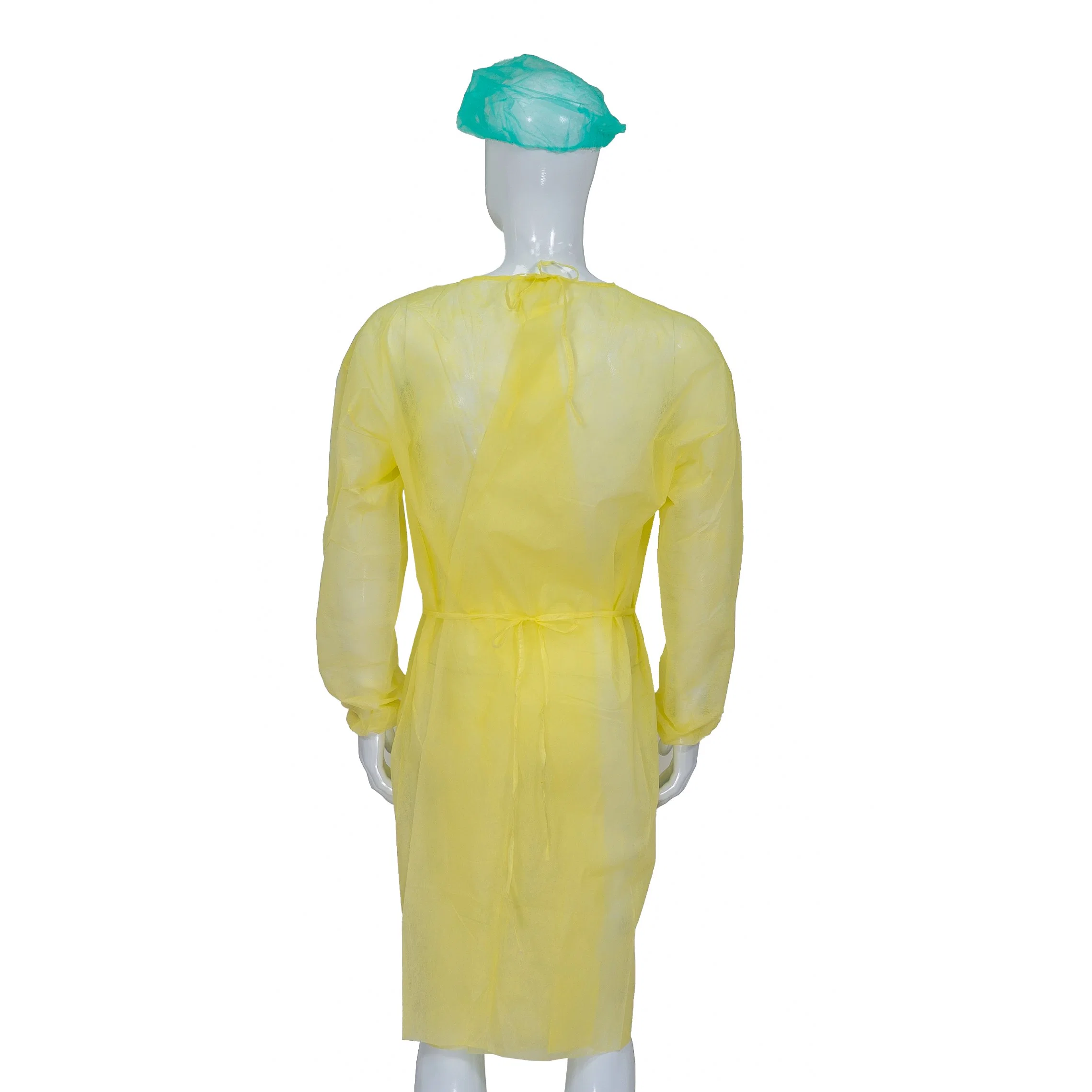 Elastic Cuffs Fluid-Resistance Disposable Medical Use PP Isolation Gown Long Sleeves Disposable Patient Gown for Hospital