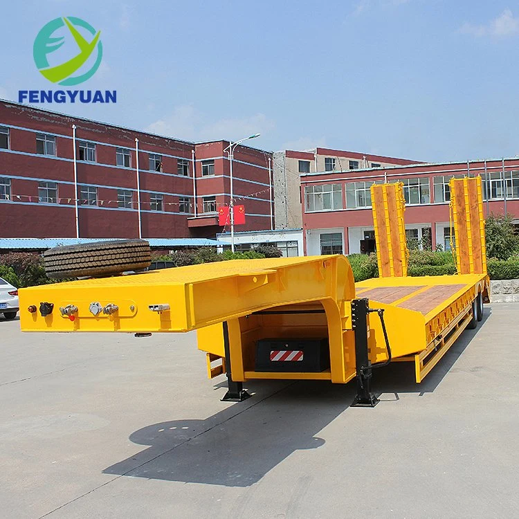 Fengyuan 2 Axles 30ton Gooseneck Lowboy Lowbed Semi Trailer