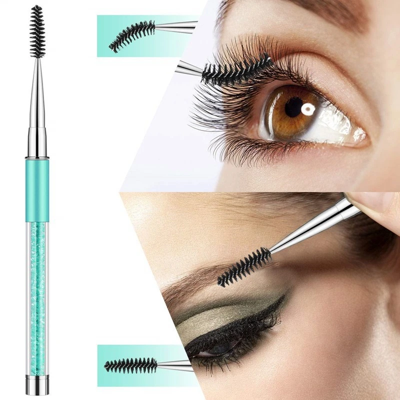 2PCS Mascara Brushes Eyebrow Eyelash Brushes Mascara Wands Applicators Eye Brushes Portable Cosmetic Brushes with Cap for Travel