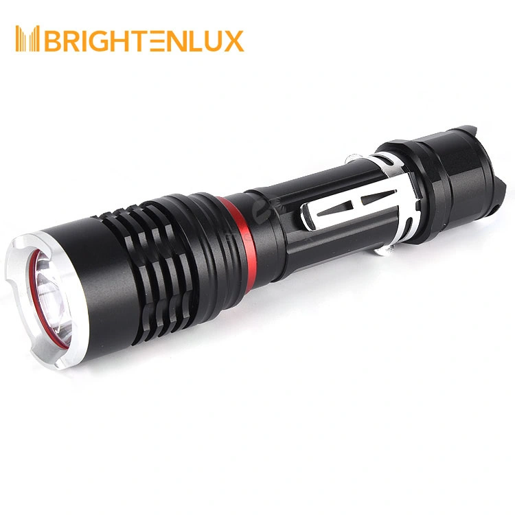 Brighttenlux Nueva fábrica diseñada Venta a granel USB impermeable Zoomable Tactical Mejor linterna LED recargable Mundos más brillante