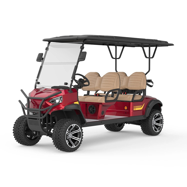 Hôtel Beach Luxury 4 Passagers Golf Cart Batterie Lithium Club Car 4 Roues Voiturette de Golf Électrique