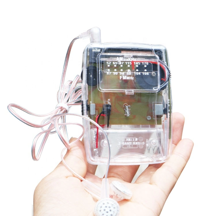 Real High Wave Transparent Mini Portable Raido with Earphone and Clip Am and FM Raido for Prisoners