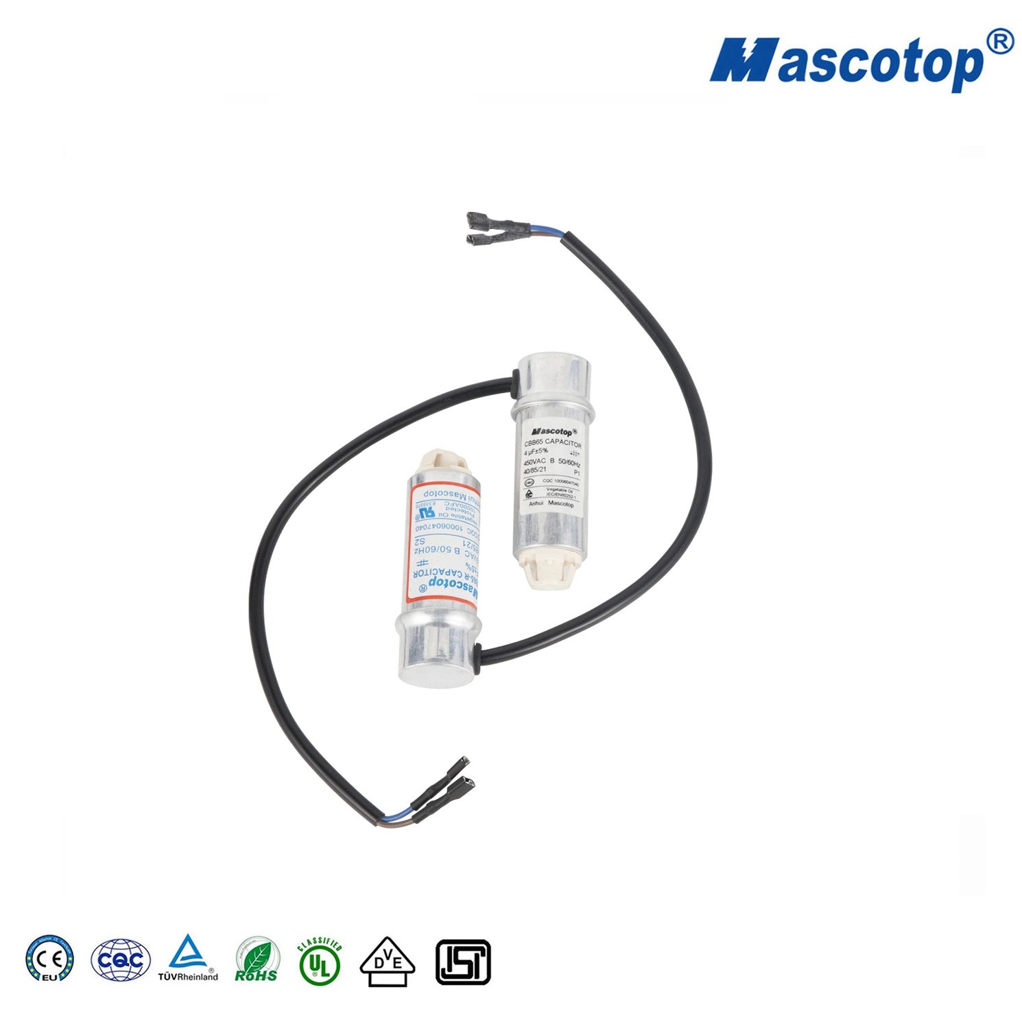 1-100UF Variable Mascotop 50PCS/CTN 50UF/450V بدء تشغيل Capacitor الصين ODM Cb65-R